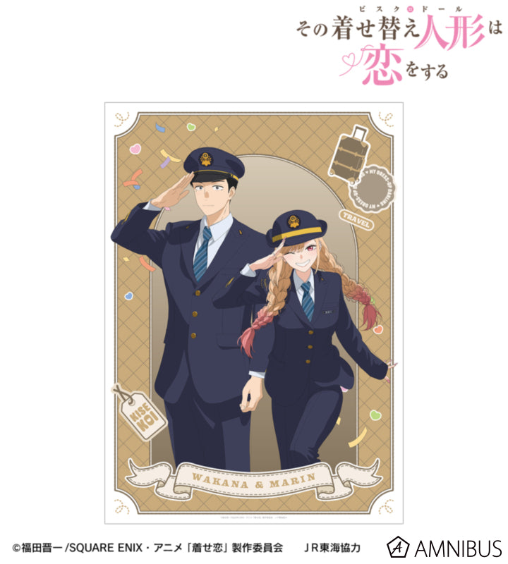 My Dress-Up Darling x Oshi Tabi / JR Tokai - Marin Kitagawa & Wakana Gojo - Station Attendant Ver. A3 Matte Poster - official product image 1