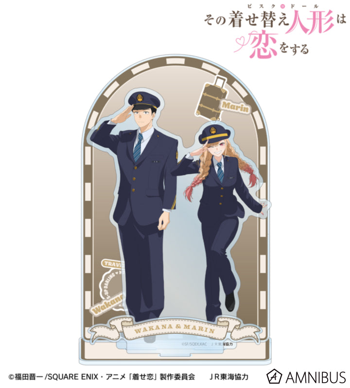 My Dress-Up Darling x Oshi Tabi / JR Tokai - Marin Kitagawa & Wakana Gojo - Station Attendant Ver. Acrylic Diorama Stand - official product image 1