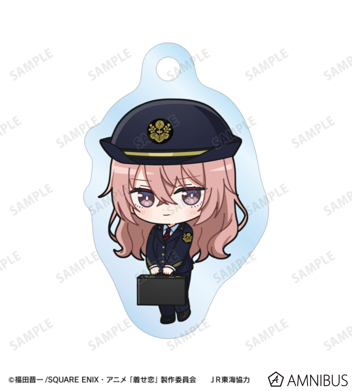 My Dress-Up Darling x Oshi Tabi / JR Tokai - Sajuna Inui - Chibi Station Attendant Ver. Double Wire Acrylic Keychain - official product image 2