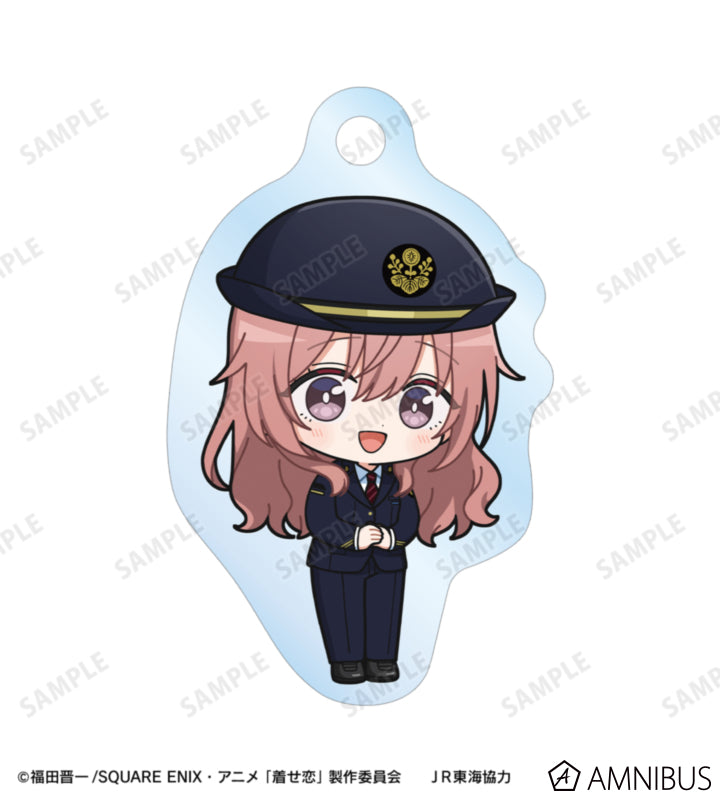My Dress-Up Darling x Oshi Tabi / JR Tokai - Shinju Inui - Chibi Station Attendant Ver. Double Wire Acrylic Keychain - official product image 2