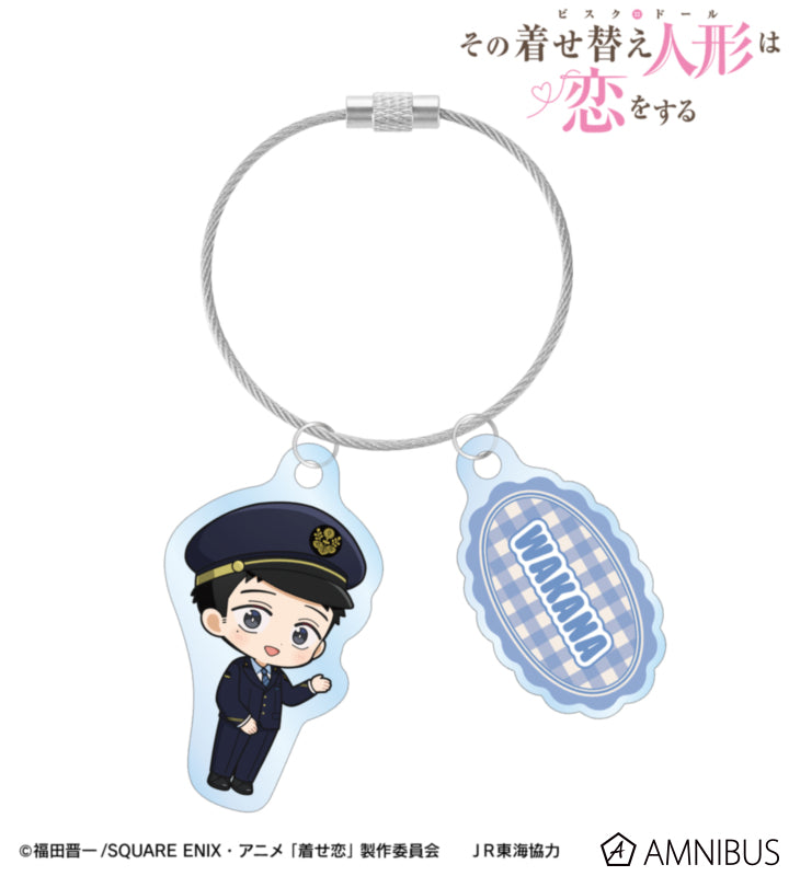 My Dress-Up Darling x Oshi Tabi / JR Tokai - Wakana Gojo - Chibi Station Attendant Ver. Double Wire Acrylic Keychain - official product image 1