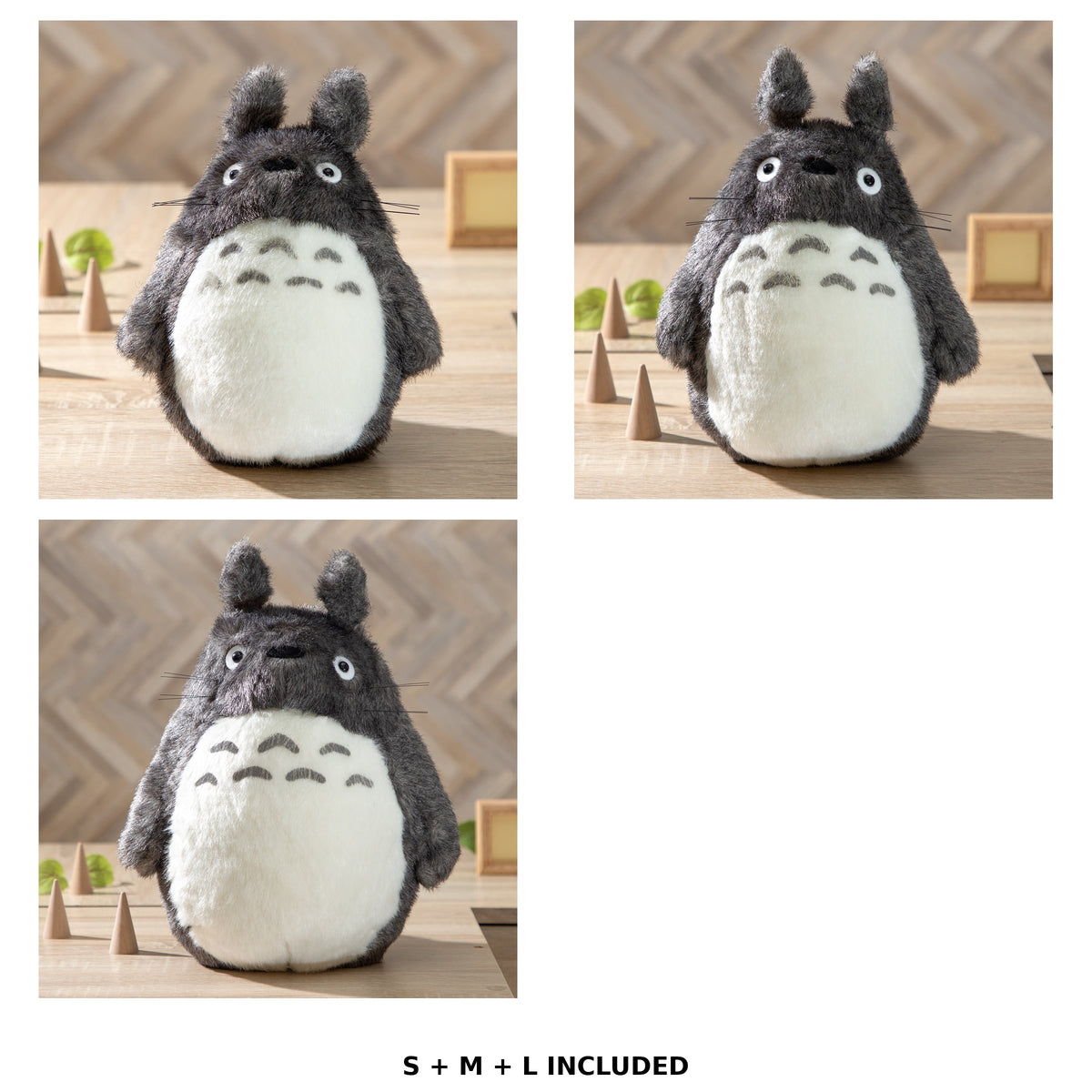 My Neighbor Totoro - Classic Totoro Plush (3 Sizes) - Complete Set, one of each listed model