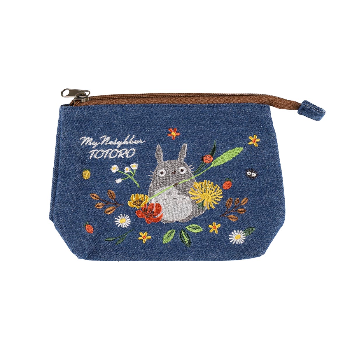 My Neighbor Totoro Denim Embroidery Wreath Pouch - official view 4