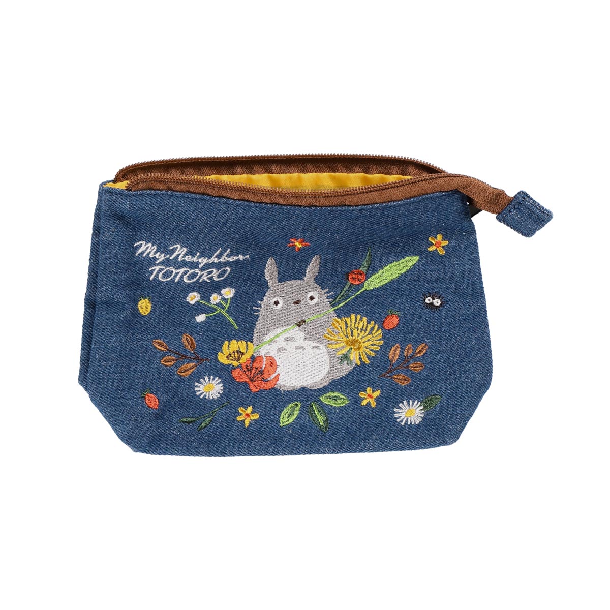 My Neighbor Totoro Denim Embroidery Wreath Pouch - official view 6