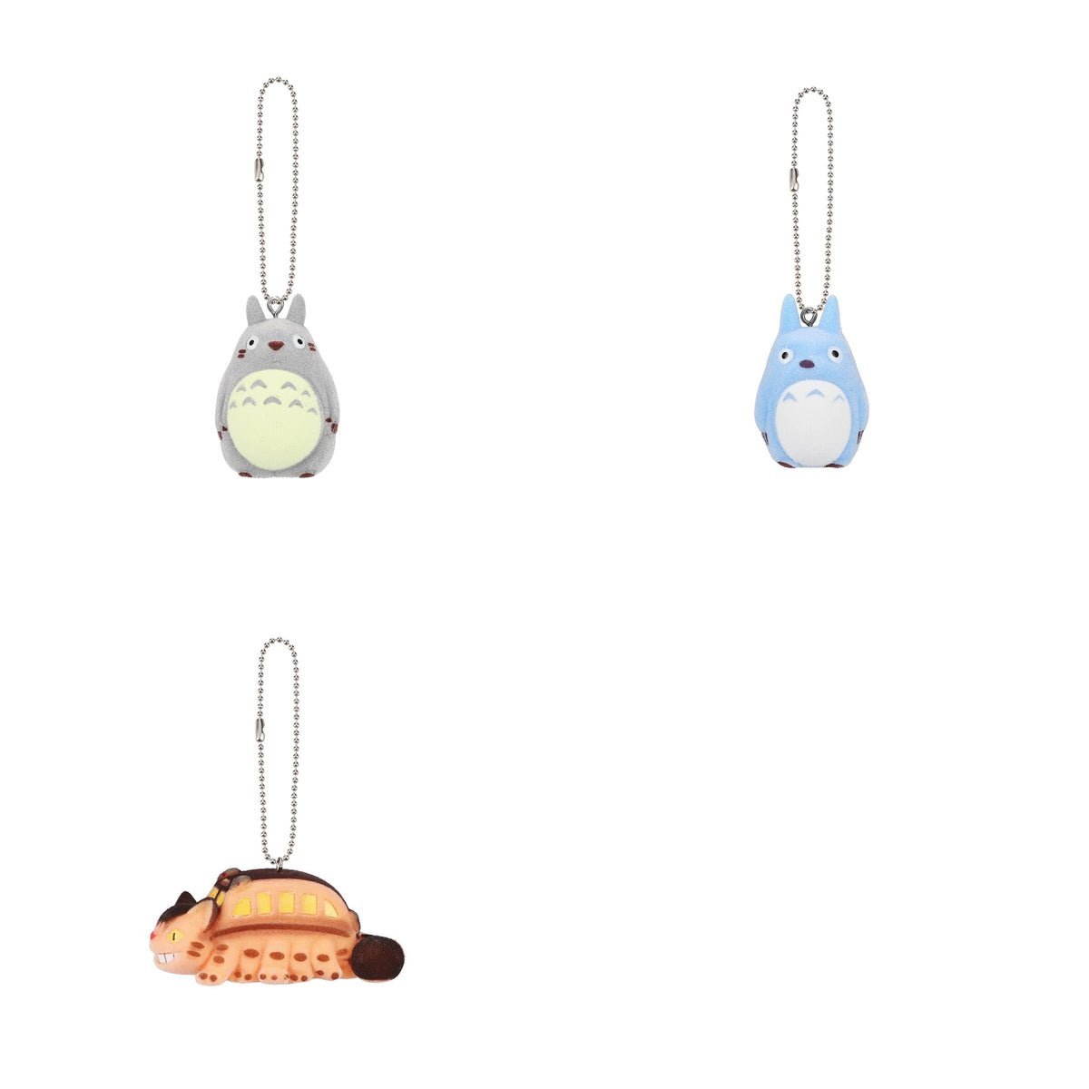 My Neighbor Totoro Flocked Mascot Keychains (3 Types) - Complete Set - one of each model