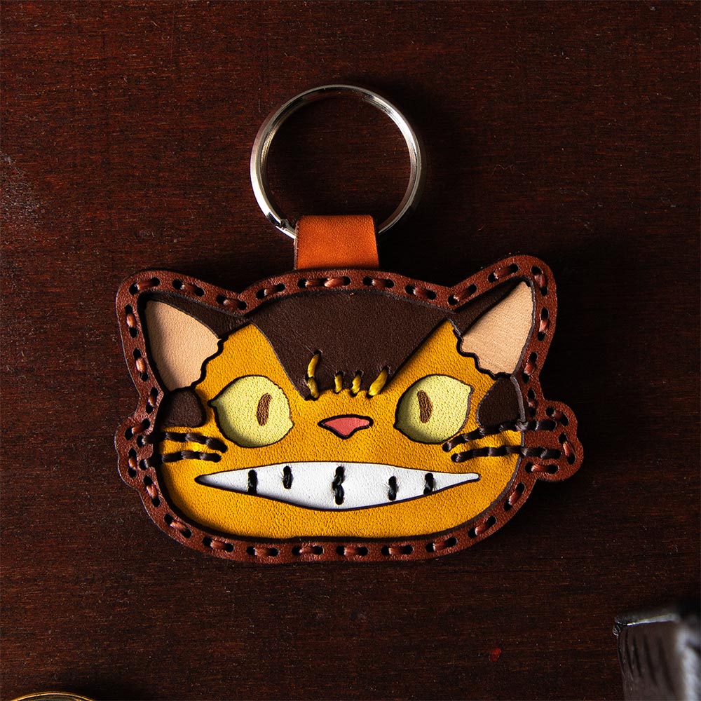 My Neighbor Totoro GBL x OJAGA DESIGN Catbus Leather Keyring - official view 1