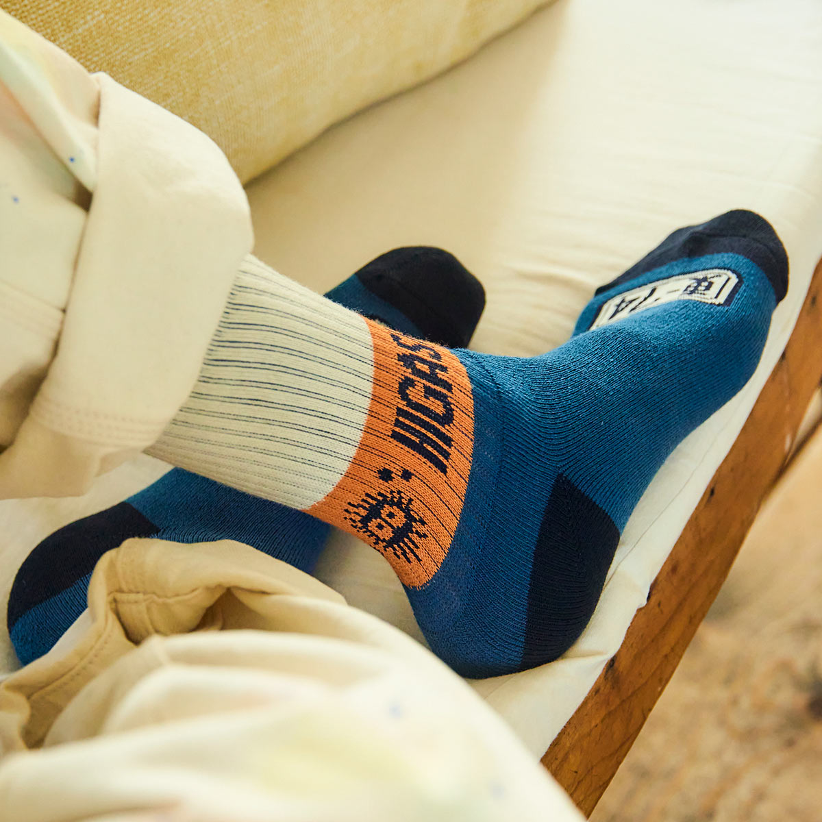 My Neighbor Totoro Socks - GBL Bus Stop Pattern - Blue - official product view 1