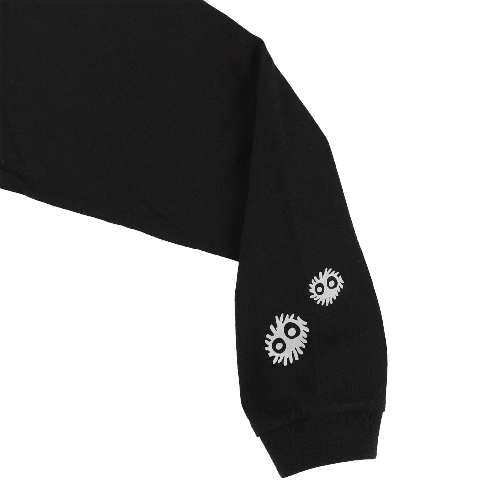 My Neighbor Totoro Totoro Fund Furoshiki Totoro Long-Sleeve T-Shirt - Black - official view 4