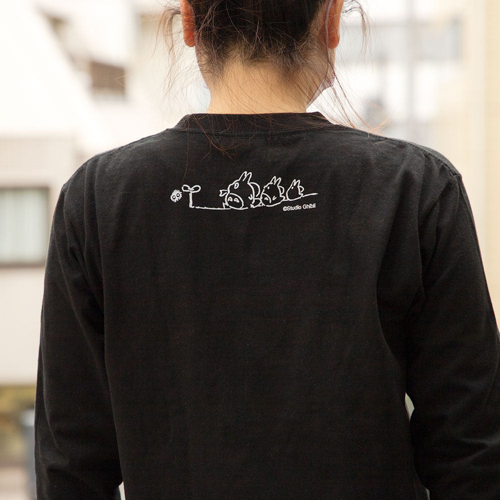 My Neighbor Totoro Totoro Fund Furoshiki Totoro Long-Sleeve T-Shirt - Black - official view 8