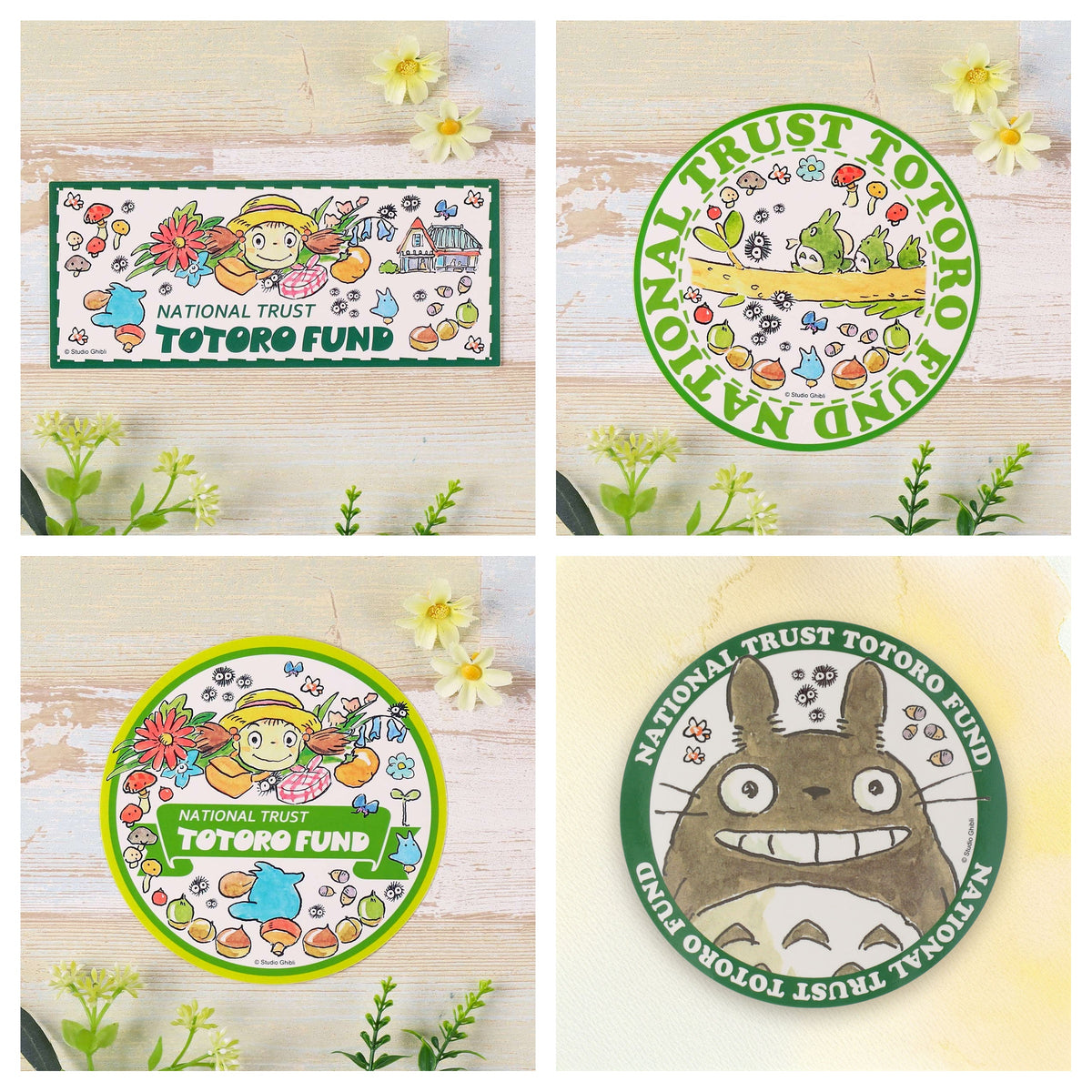 My Neighbor Totoro - Totoro Fund Large Stickers (4 Types) - Complete Set with all listed models