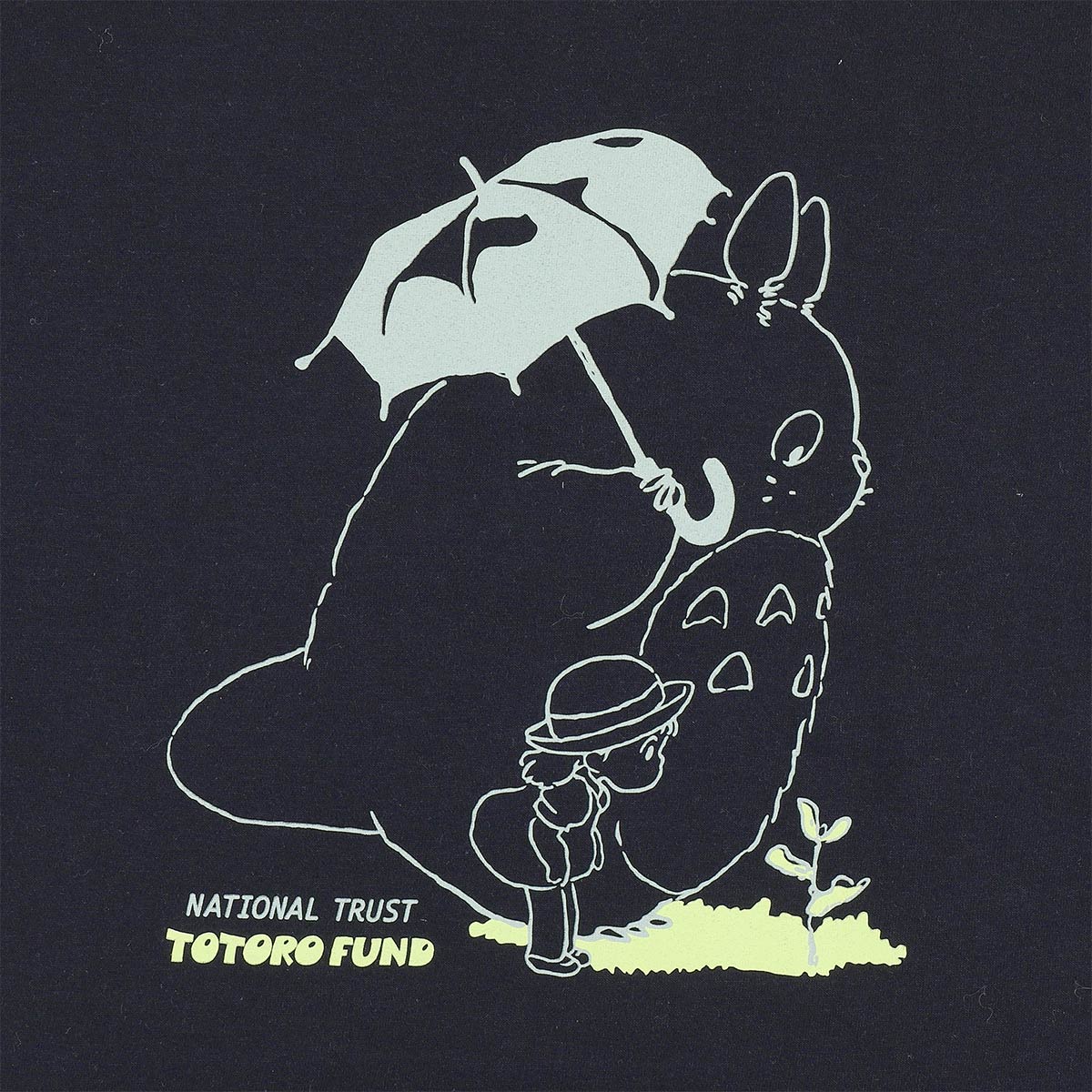 My Neighbor Totoro Totoro Fund Umbrella T-Shirt - Navy - official view 6