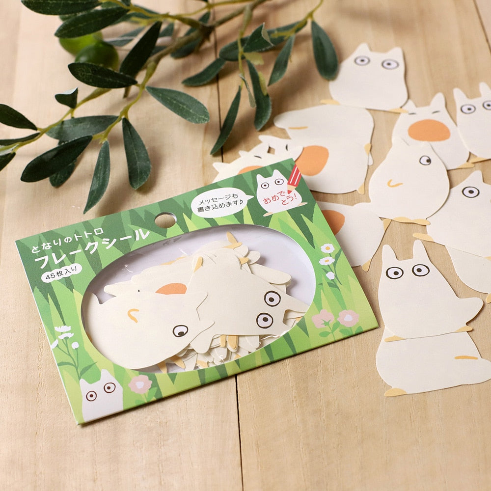 My Neighbor Totoro - White Totoro Flake Stickers (45 Pieces) - official view 1