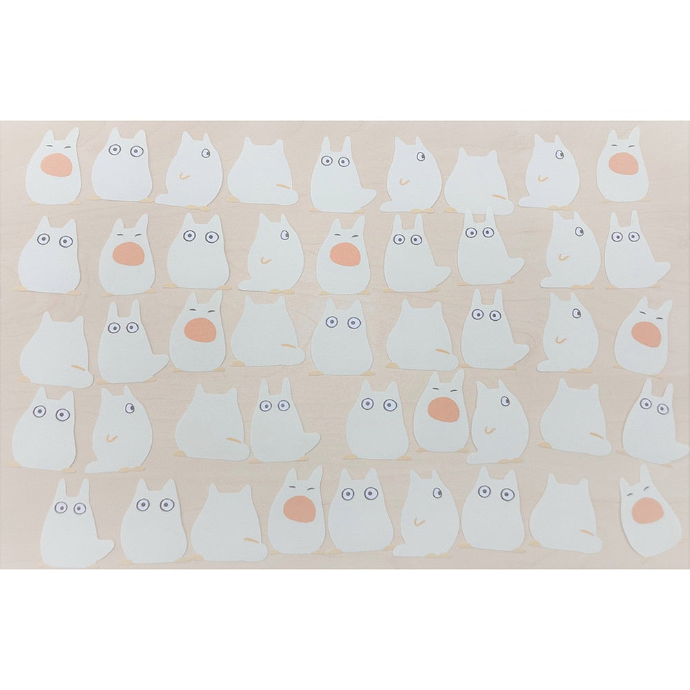 My Neighbor Totoro - White Totoro Flake Stickers (45 Pieces) - official view 4