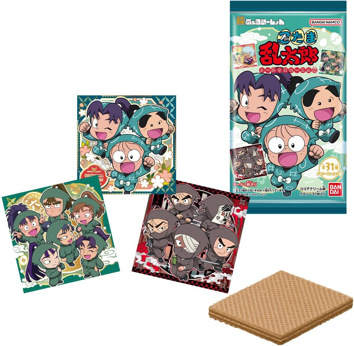 Nintama Rantarou Niformation Sticker Wafers - Wafer & Sticker Box (20 Packs) - Japanese packaging and sticker collection