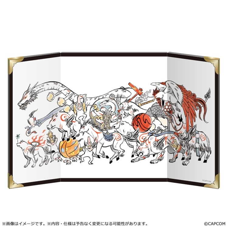 Okami 20th Anniversary Mini Folding Screens — Brush Gods Grand Parade — official product view