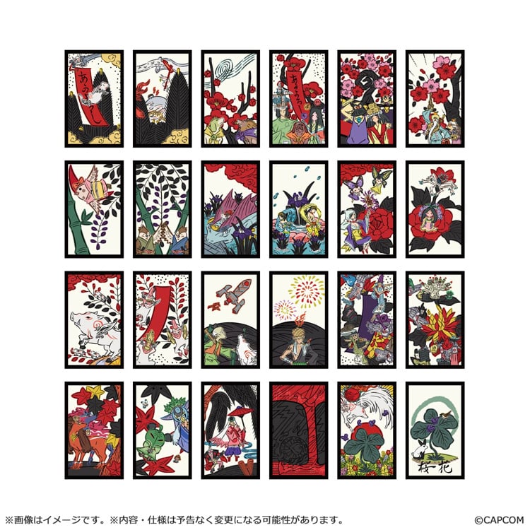 Okami 20th Anniversary Sakura Hanafuda Flake Stickers — pack B — all 24 sticker designs