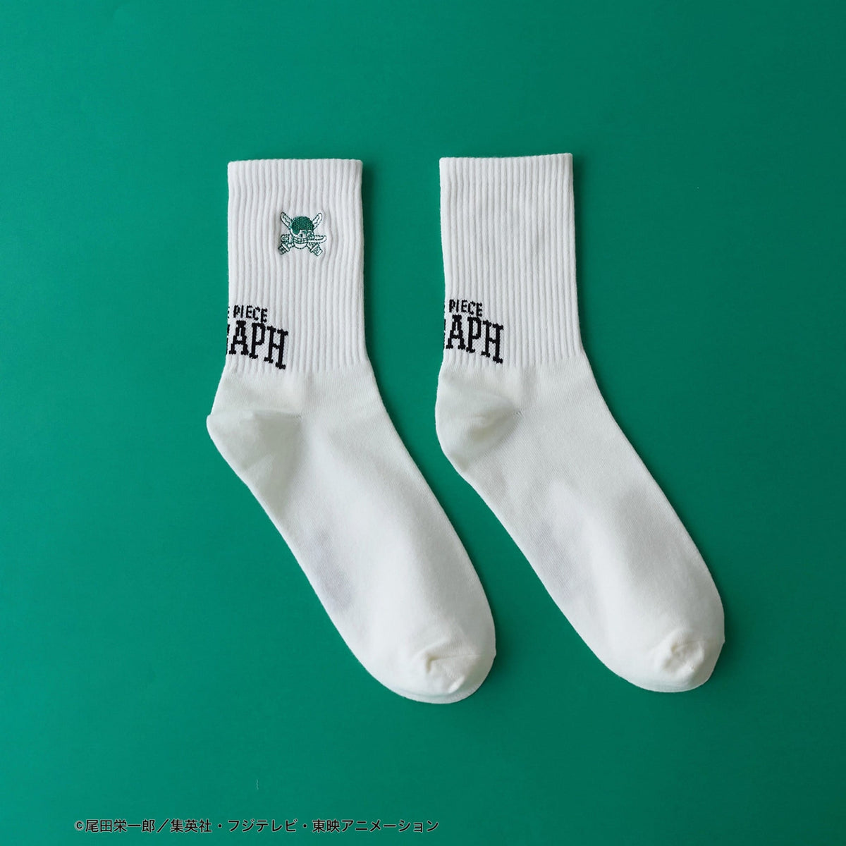 One Piece Zoro Embroidered Ribbed Crew Socks