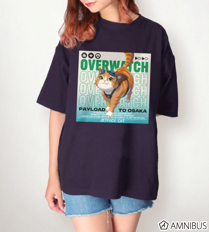Overwatch 2 Jetpack Cat Travel Ver. BIG Silhouette T-Shirt - official product view 4