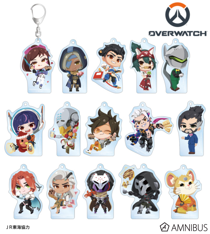 Overwatch 2 Osaka Ver. Chibi Trading Acrylic Keychains Complete Set Of 15 Types - complete collection overview