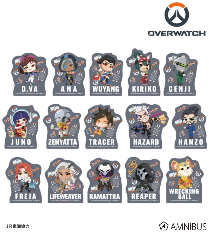 Overwatch 2 Osaka Ver. Chibi Trading Mini Die-Cut Stickers Complete Set Of 15 Types - complete collection overview