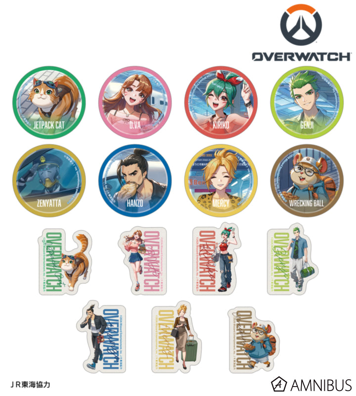 Overwatch 2 Travel Ver. Trading Mini Die-Cut Stickers Complete Set Of 15 Types - complete collection overview