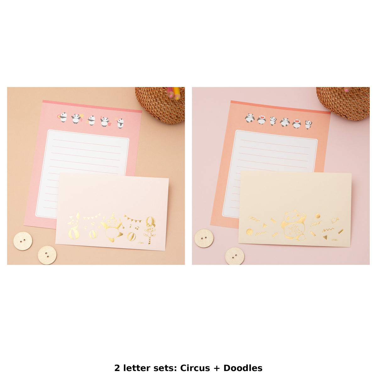 Panda! Go Panda! Gold-Foil Letter Sets (2 Types) - Complete Set