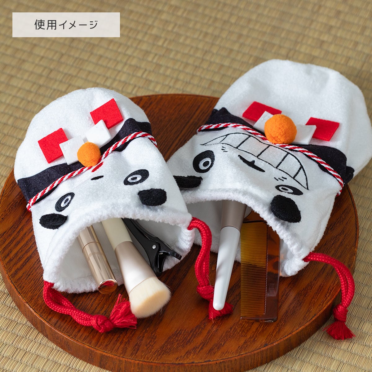 Panda! Go Panda! Kagami Mochi Drawstring Pouches (2 Types) - Panny - official view 6