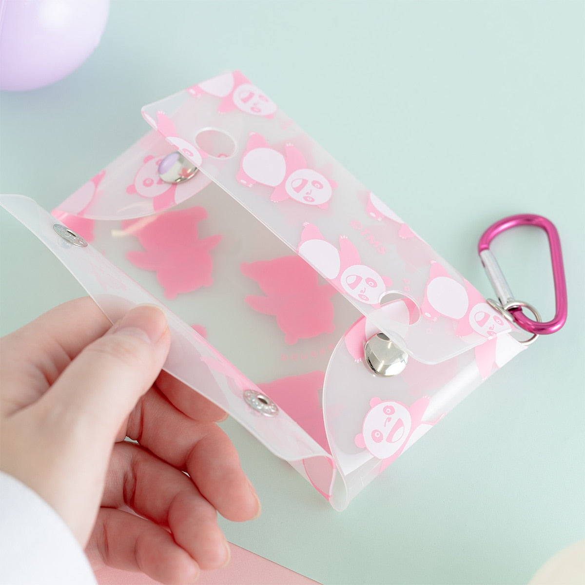 Panda! Go Panda! Multi Clear Cases (2 Types) - Panny - Milky Pink - official view 3