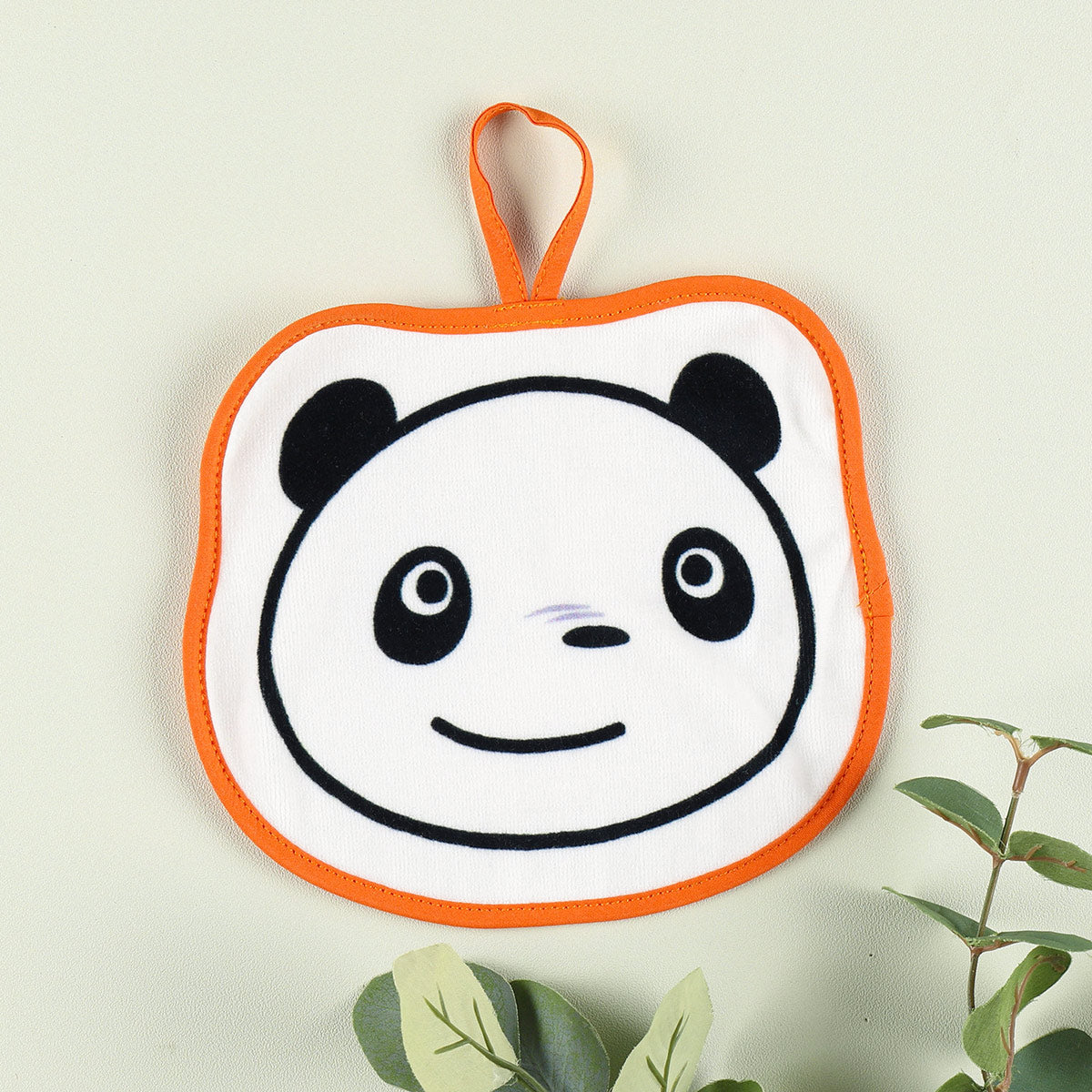 Panda! Go Panda! Panny Face Loop Towels (2 Types) - Orange Smile - official view 1