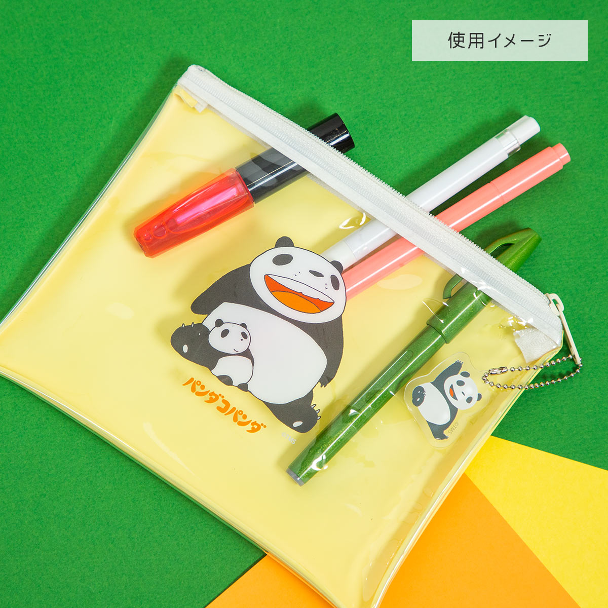 Panda! Go Panda! PVC Zip Pouches (3 Types) - Pink Circus - official view 17