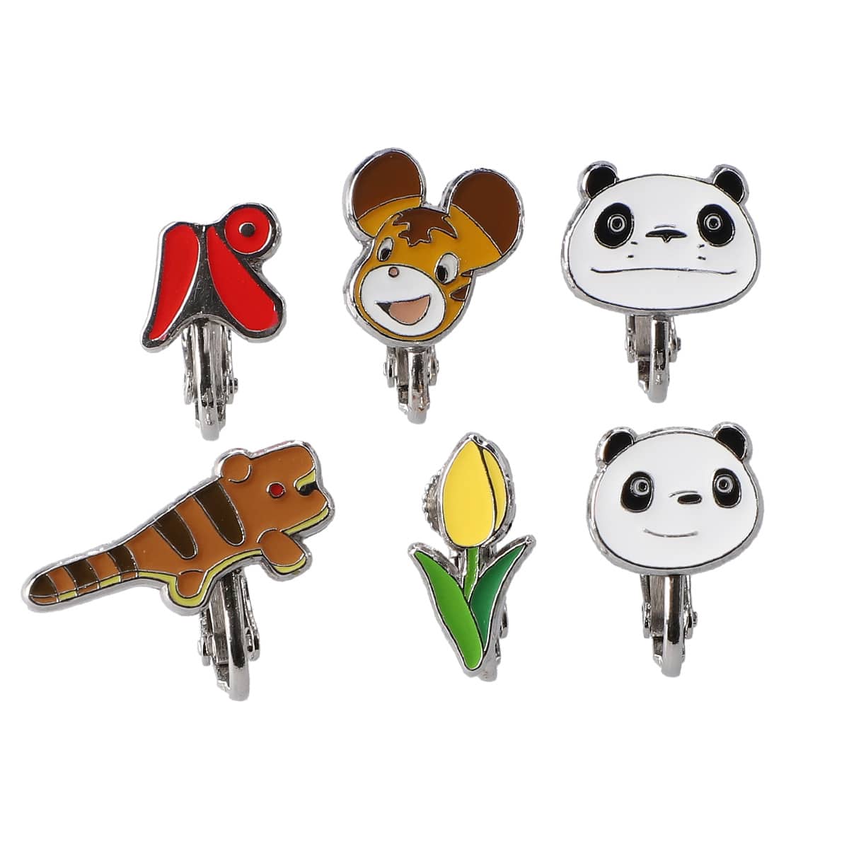 Panda! Go Panda! Six-Piece Earring Sets (2 Types) - Clip-On Six-Piece Set - official view 5