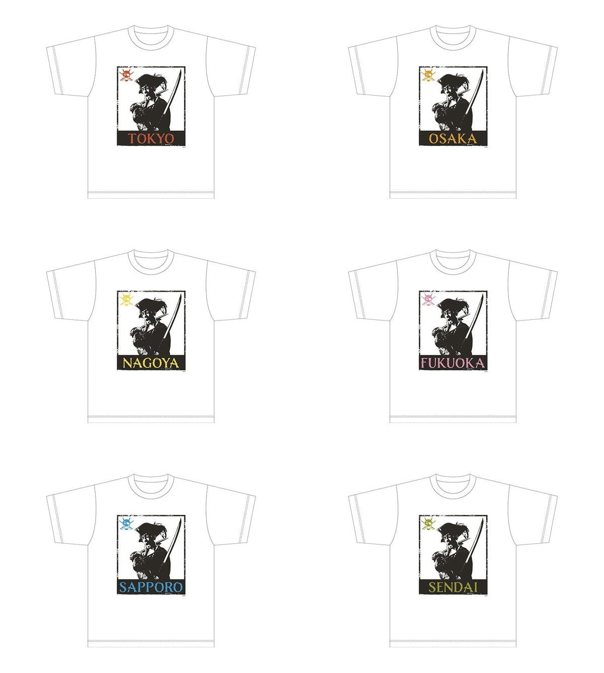 Pirate Yakuza in Hawaii regional T-shirts - Complete Set