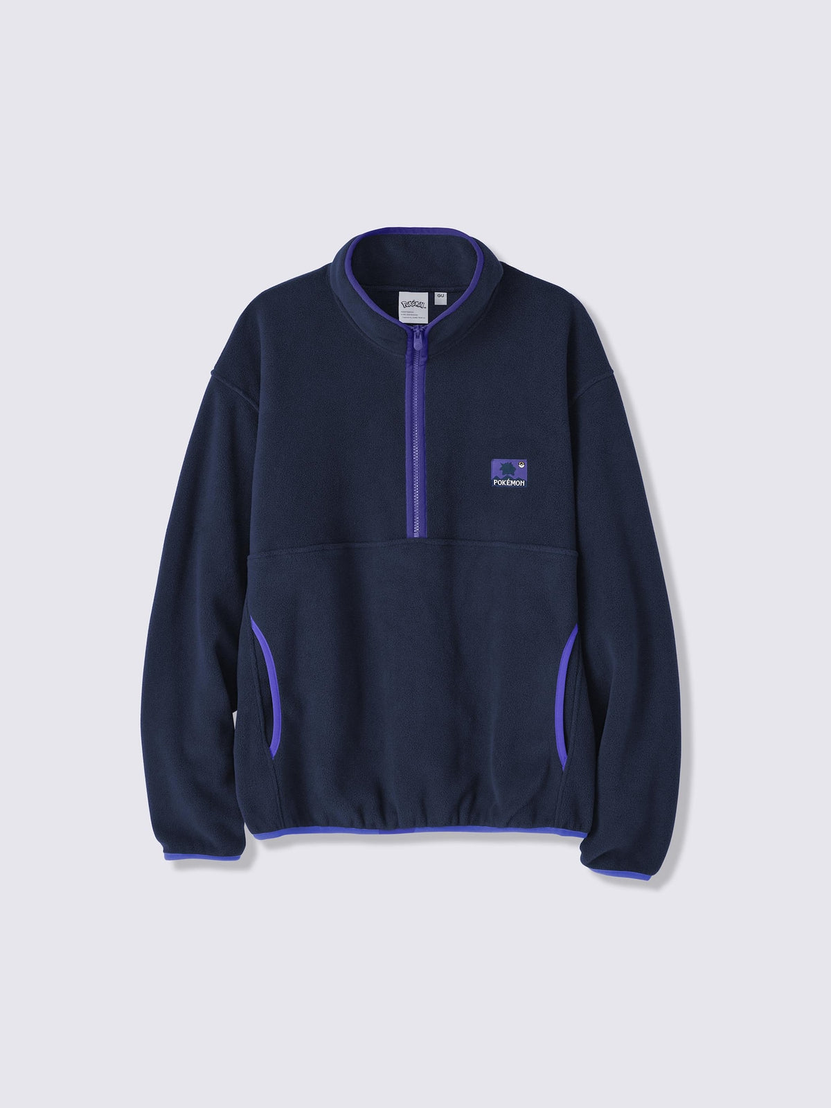 Pokemon x GU Gengar Half-Zip Fleece Pullover — Navy — official view 4