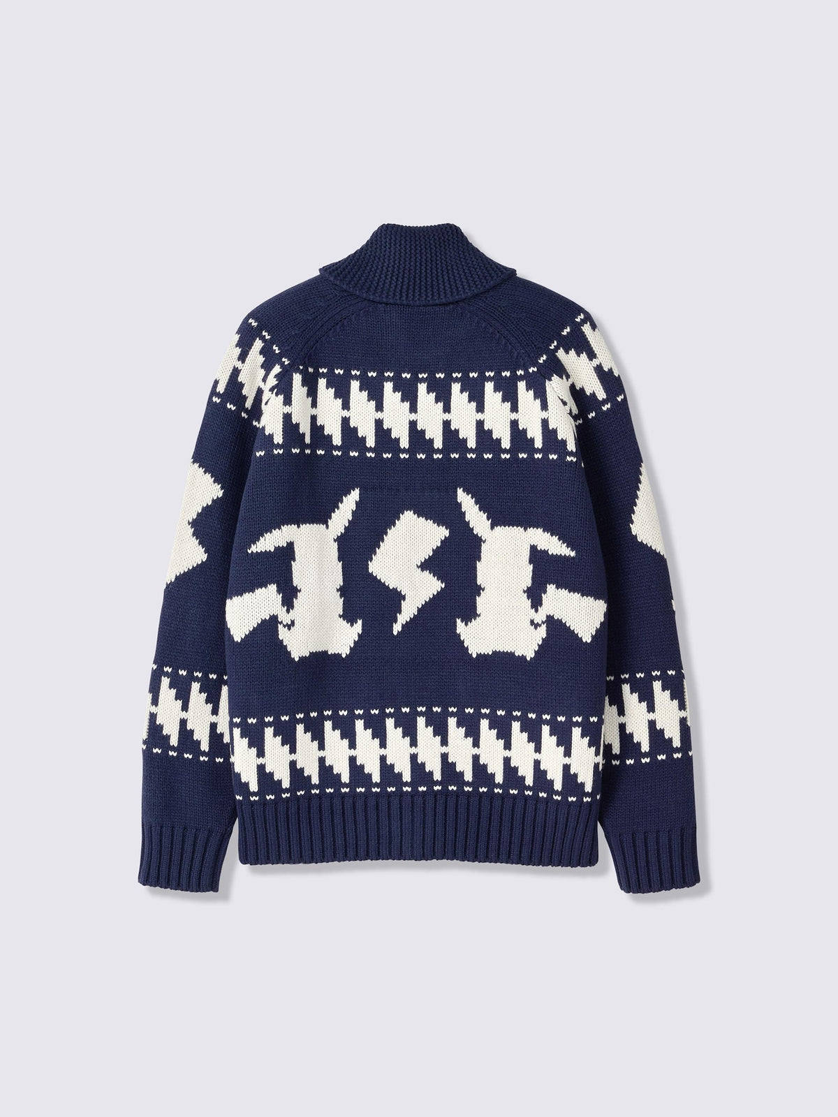 Pokemon x GU Pikachu Full-Zip Knit Jacket — Navy — official view 5