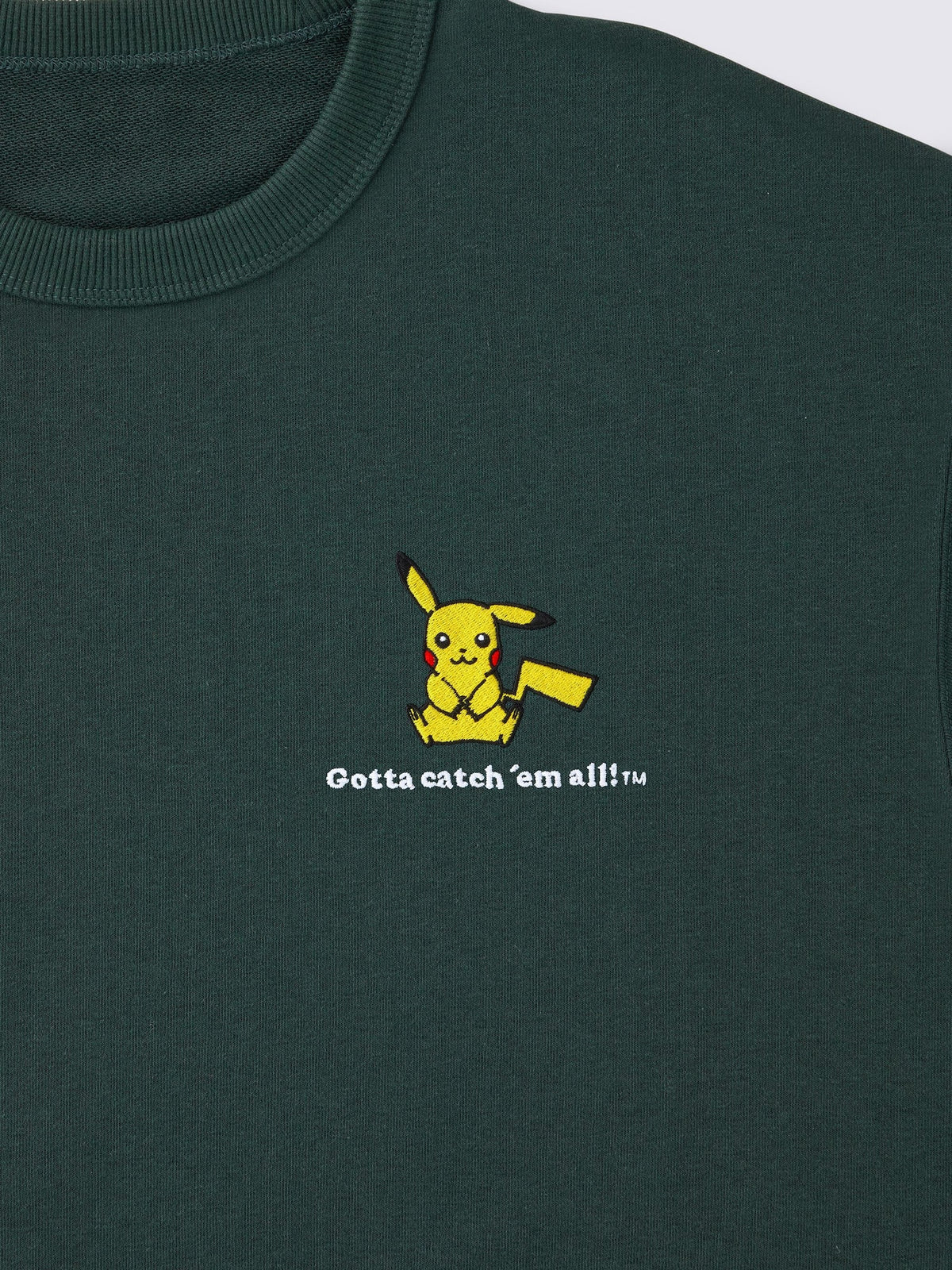 Pokemon x GU Pikachu Long-Sleeve Lounge Set — Dark Green — official view 2