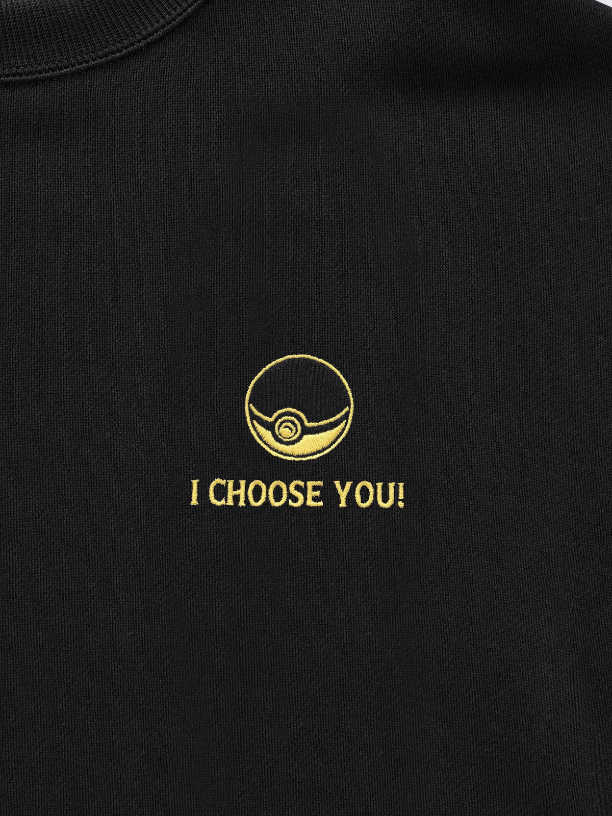 Pokemon x GU Pikachu Sweatshirt — Black — official view 2