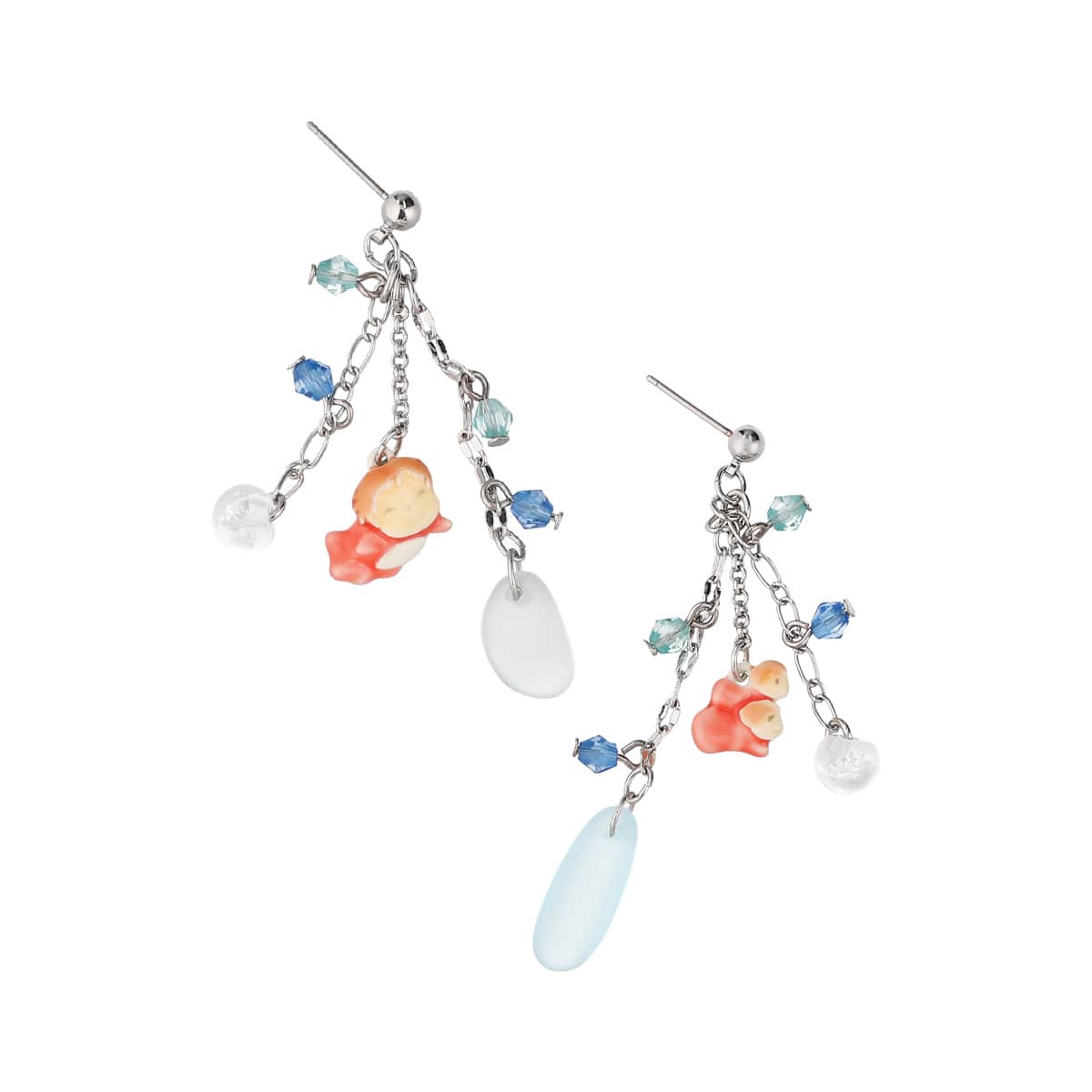 Ponyo Dangling Earrings (2 Types) - Pierced Pair - official view 2