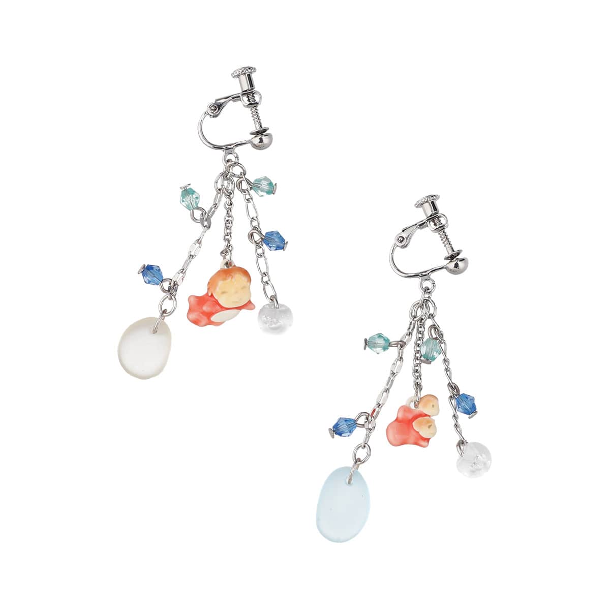 Ponyo Dangling Earrings (2 Types) - Clip-On Pair - official view 14