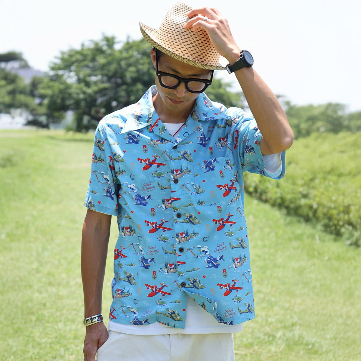 Porco Rosso GBL Hawaiian Shirt - Flying Boats, Sky and Sea - official view 2