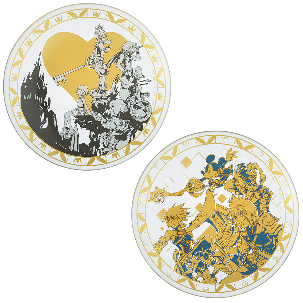 ICHIBAN KUJI KINGDOM HEARTS -LINKING HEARTS- D PRIZE - GLASS PLATE SET 2 Pcs