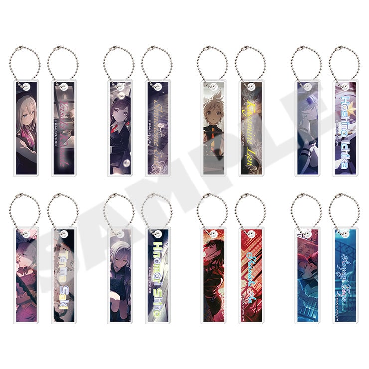 Project Sekai acrylic stick keychains Vol. 10 A - front and back of all eight designs