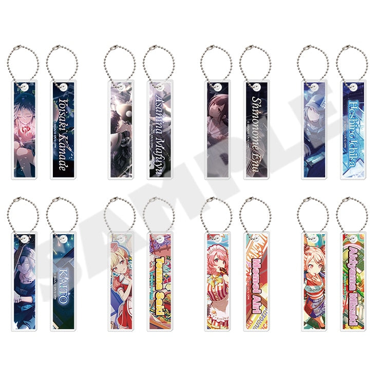 Project Sekai acrylic stick keychains Vol. 7 A - front and back of all eight designs