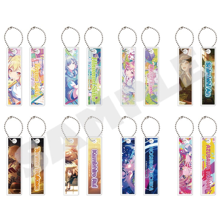 Project Sekai acrylic stick keychains Vol. 7 C - front and back of all eight designs