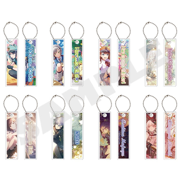 Project Sekai acrylic stick keychains Vol. 8 C - front and back of all eight designs