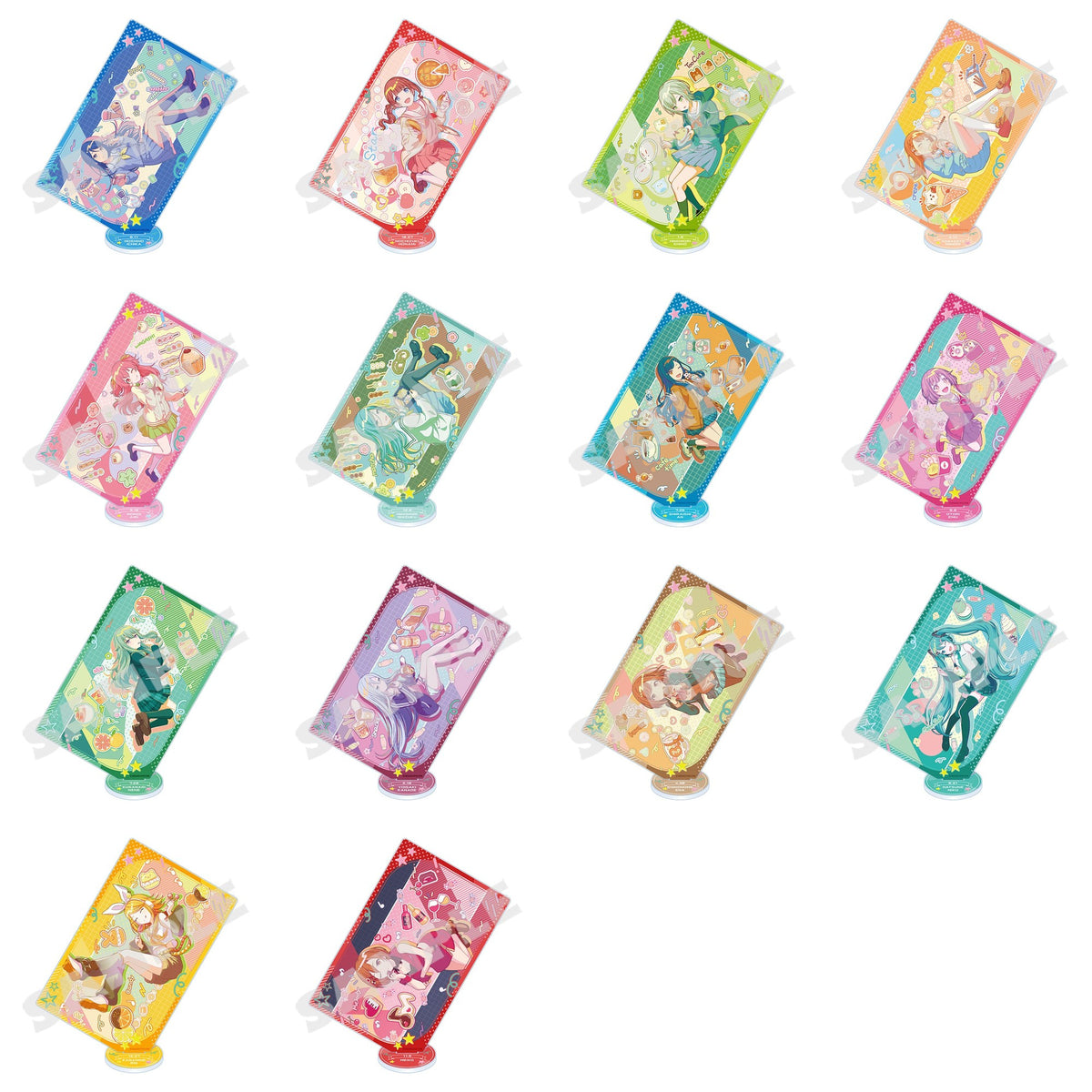 Project Sekai - Anniversary/Birthday 2023–2024 Acrylic Card Stands - complete set of 14 listed models