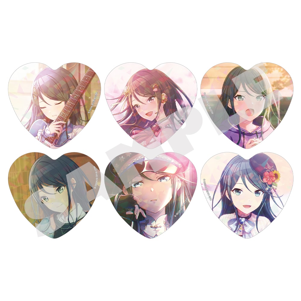 Ichika Hoshino H/Art Collection Vol.1, six holographic heart badge designs