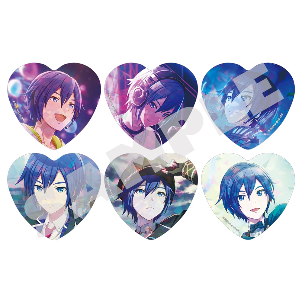 KAITO H/Art Collection Vol.1, six holographic heart badge designs