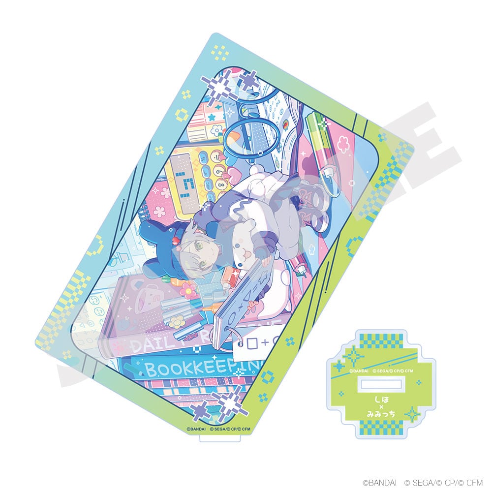 Project Sekai × Tamagotchi - Card-Style Acrylic Stands - Shiho Hinomori × Mimitchi 2, stand and base details