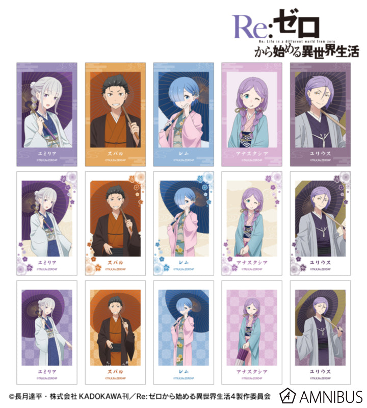 Re:Zero Japanese Umbrella Wasou Postcards / Clear Cards official product view 1