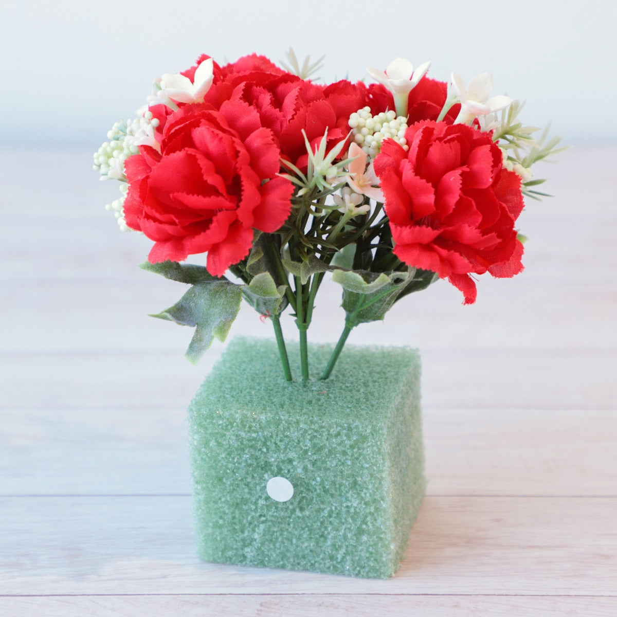 Red Carnation Artificial Flower Arrangement - official view 1
